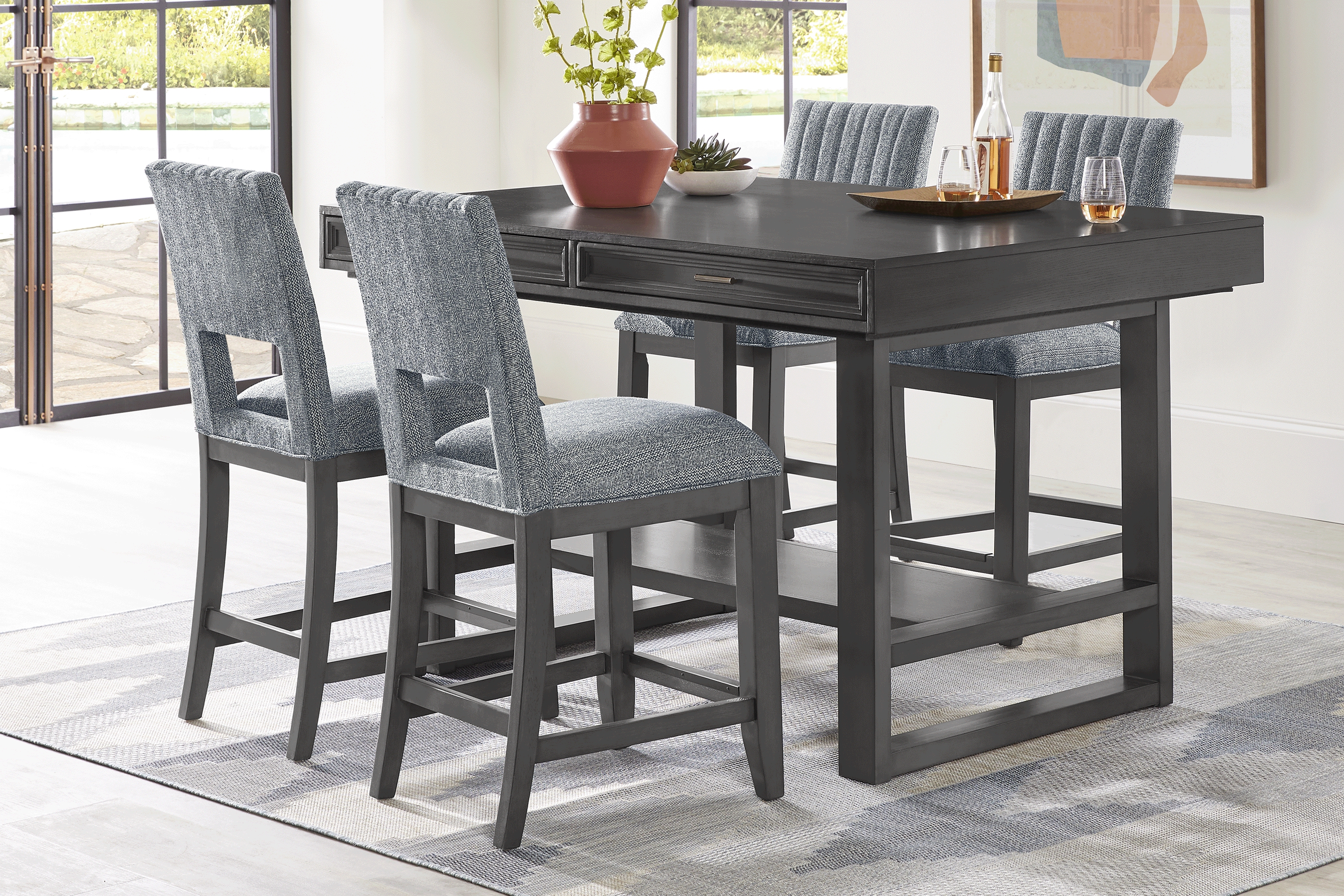 Eastleigh Charcoal Counter Height Dining Table - Thumbnail - Image 2