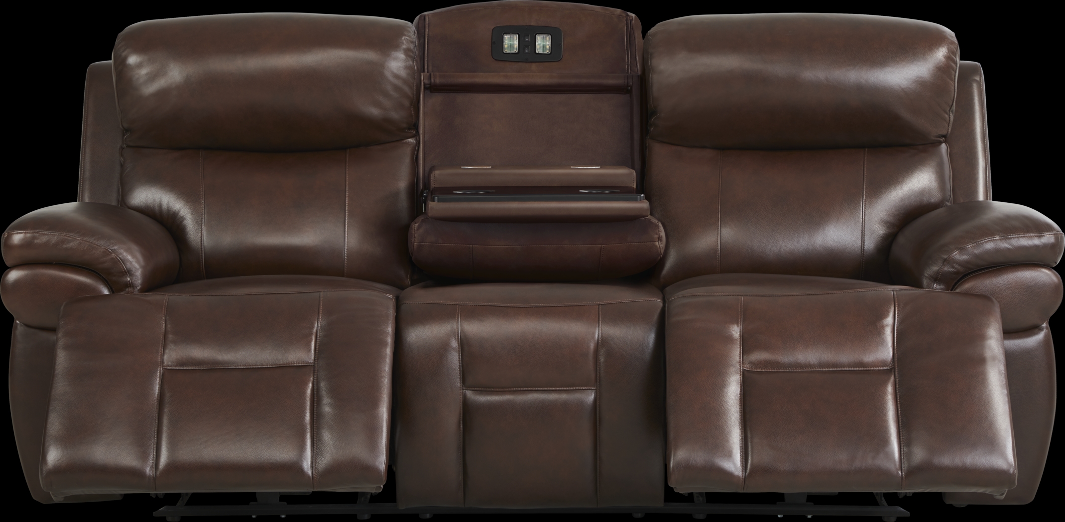 Eastmann Chocolate Leather 7 Pc Triple Power Reclining Living Room with Air Massage - Thumbnail - Image 5