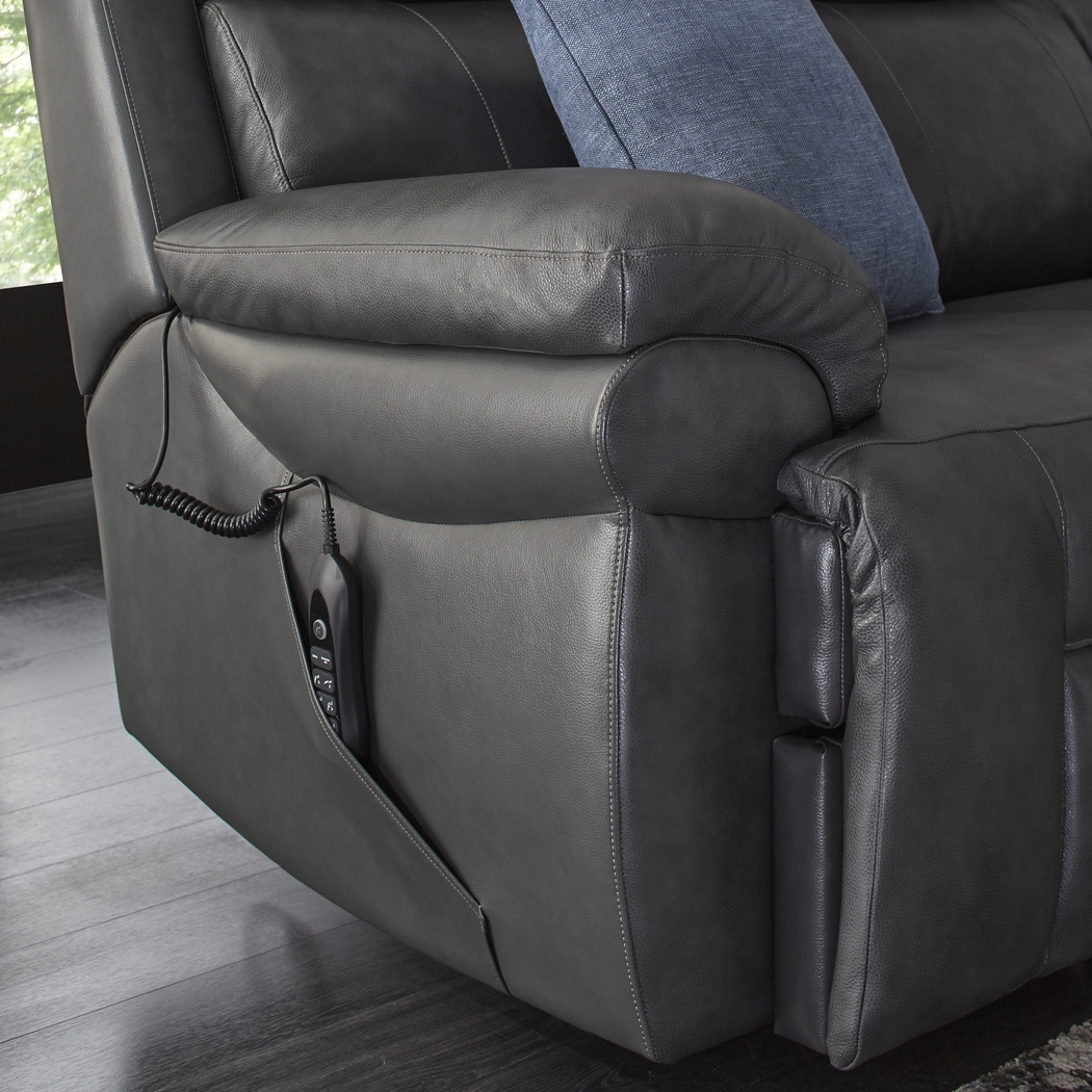 Eastmann Gray Leather 8 Pc Triple Power Reclining Living Room with Air Massage - Thumbnail - Image 9