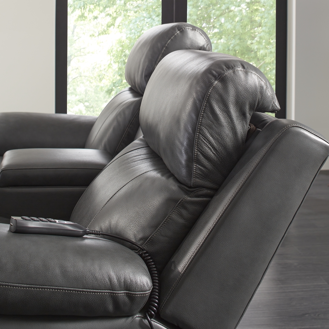 Eastmann Gray Leather 8 Pc Triple Power Reclining Living Room with Air Massage - Thumbnail - Image 10