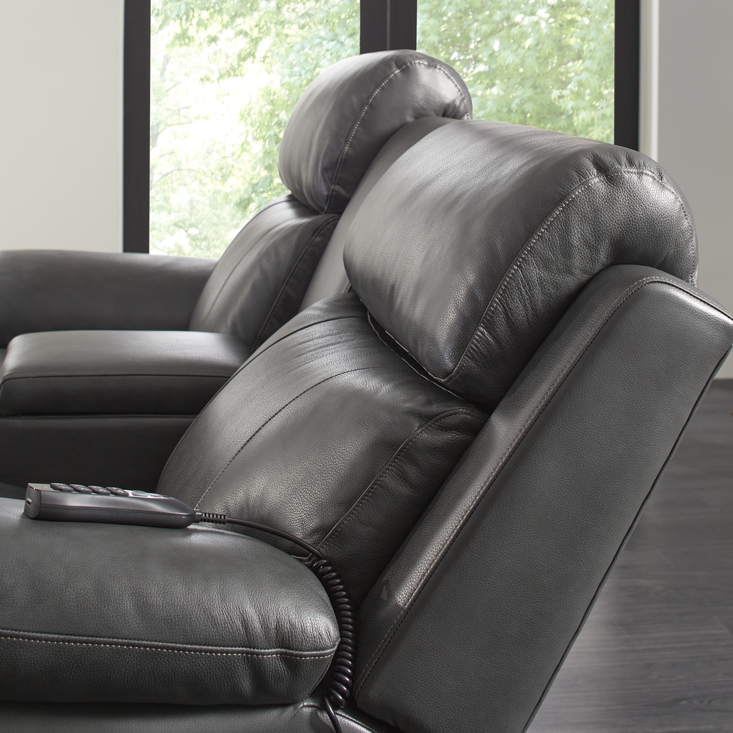 Eastmann Gray Leather 8 Pc Triple Power Reclining Living Room with Air Massage - Thumbnail - Image 11