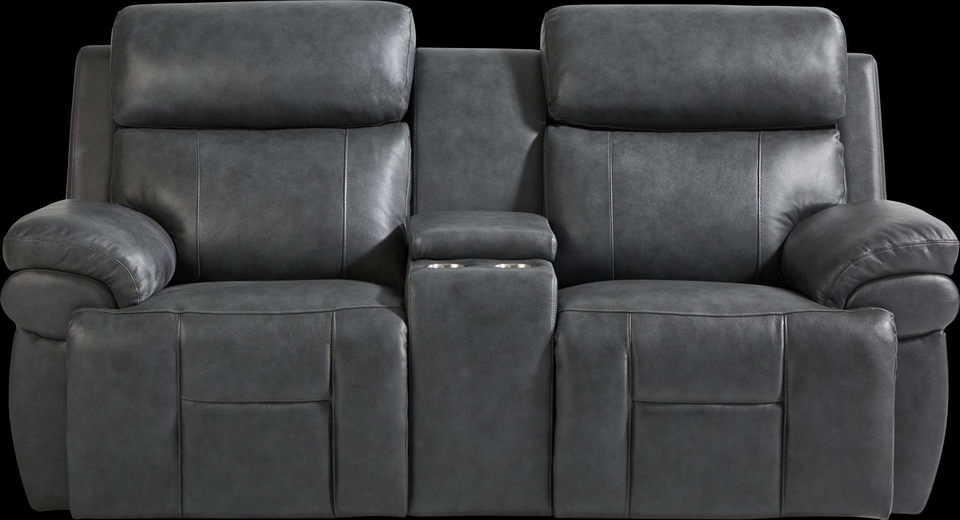 Eastmann Gray Leather 8 Pc Triple Power Reclining Living Room with Air Massage - Thumbnail - Image 7