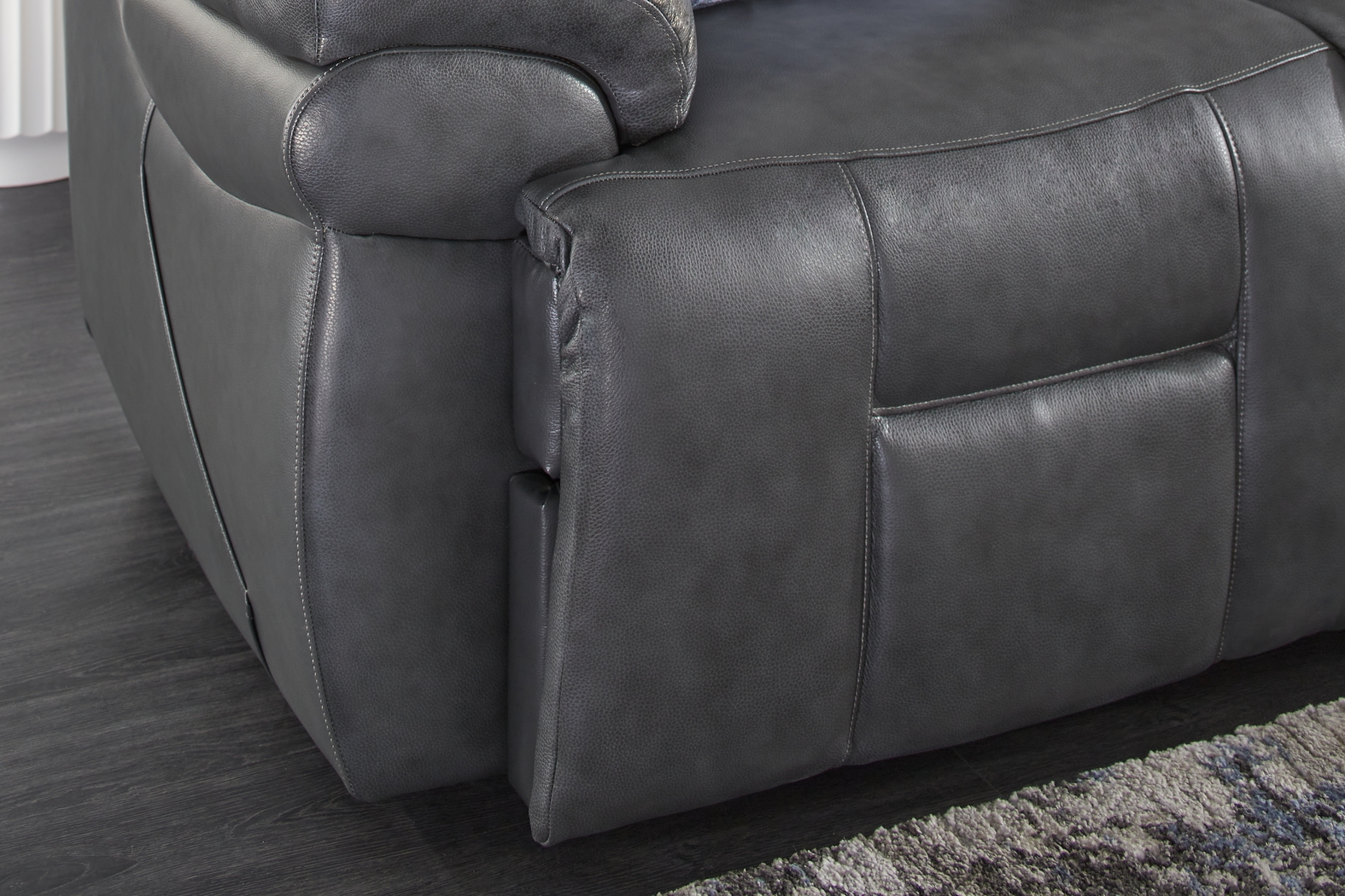 Eastmann Gray Leather 8 Pc Triple Power Reclining Living Room with Air Massage - Thumbnail - Image 4