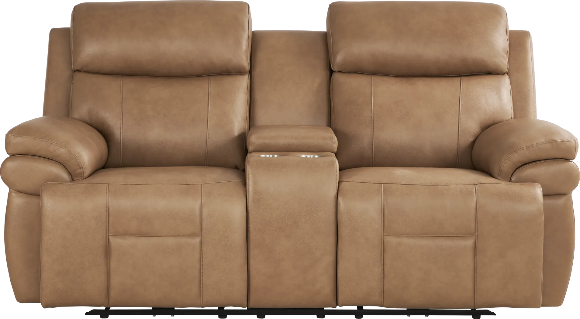 Eastmann Saddle Leather Triple Power Reclining Console Loveseat with Air Massage - Thumbnail - Image 2