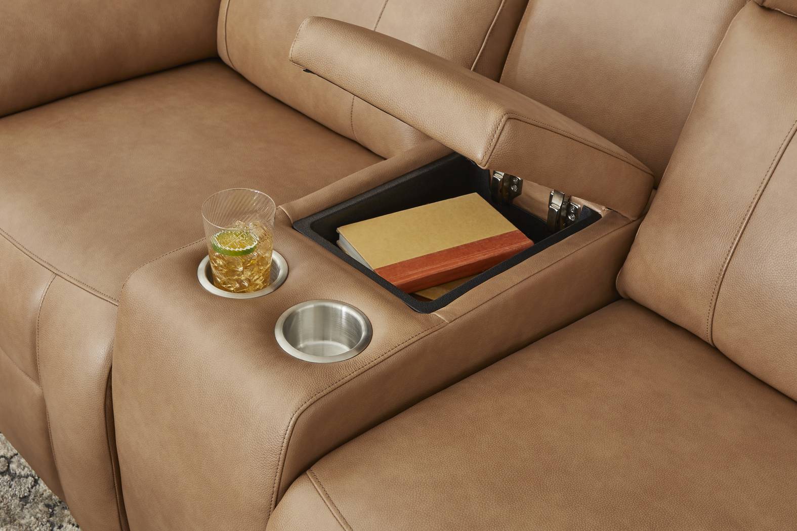 Eastmann Saddle Leather 8 Pc Triple Power Reclining Living Room with Air Massage - Thumbnail - Image 11