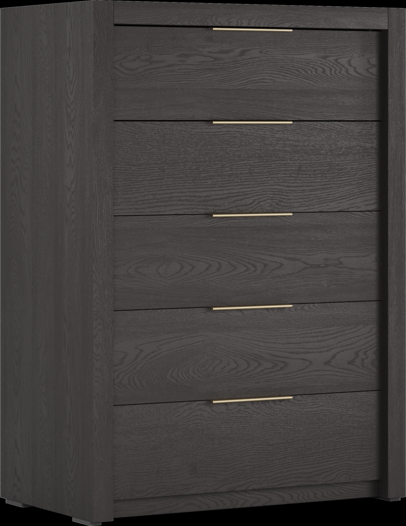 Easton Park Black 5 Pc Bedroom with Sydney White Queen Upholstered Bed - Thumbnail - Image 5