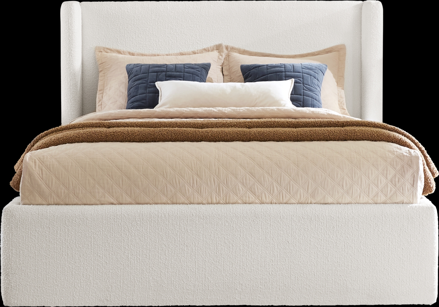 Easton Park White King Upholstered Bed - Thumbnail - Image 1