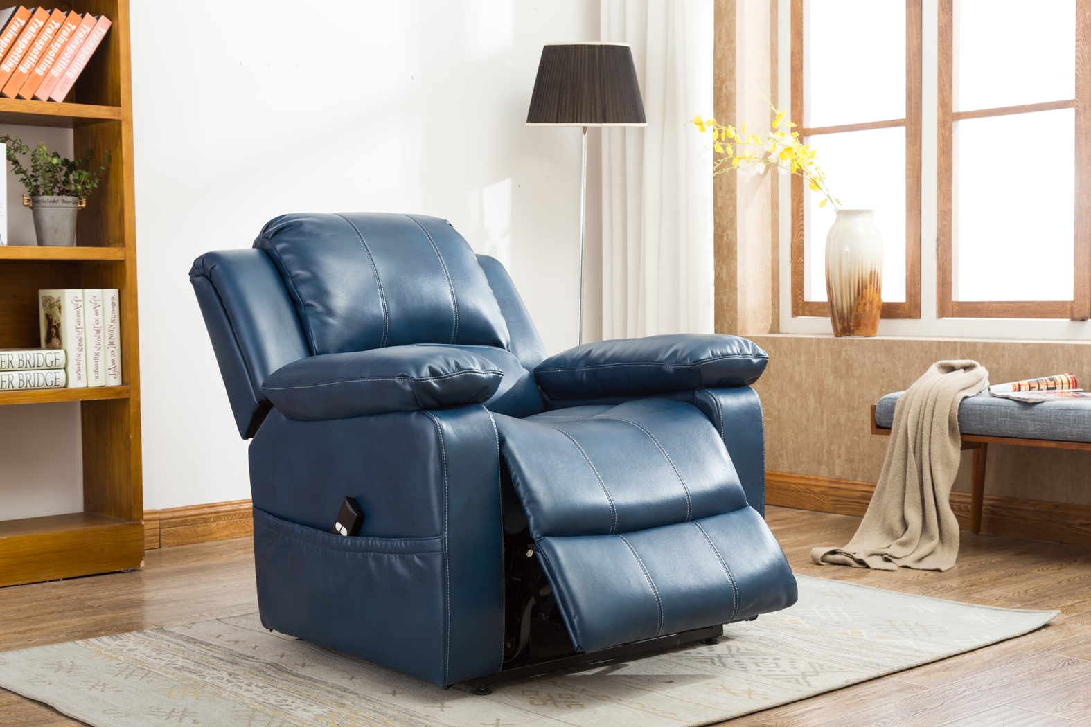 Eastover Blue Power Recliner - Thumbnail - Image 11