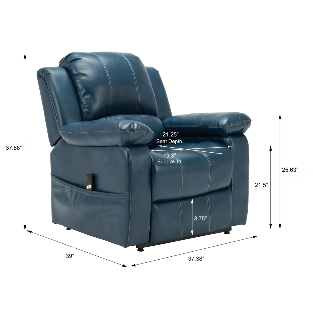 Eastover Blue Power Recliner - Thumbnail - Image 12