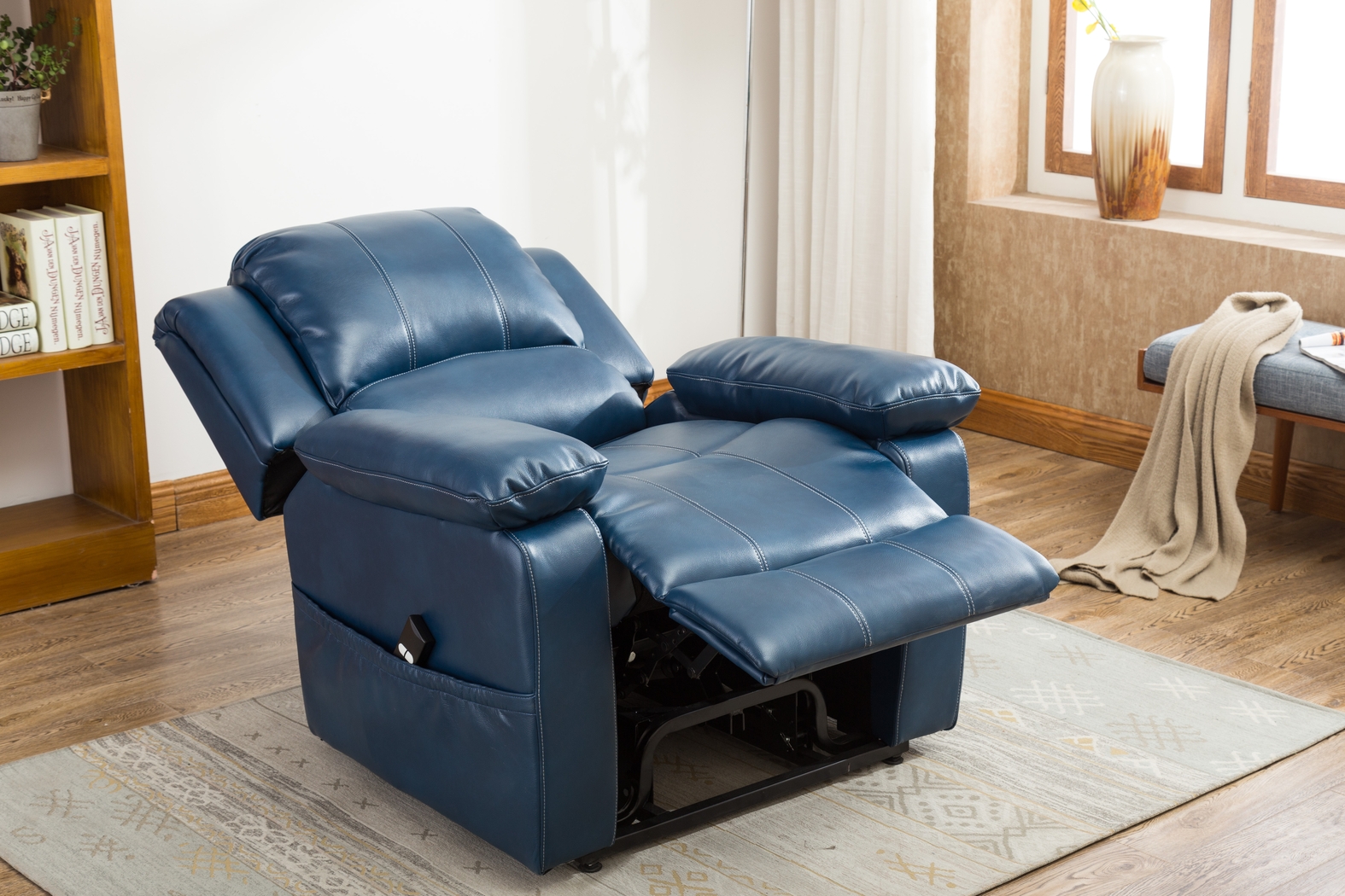 Eastover Blue Power Recliner - Thumbnail - Image 7