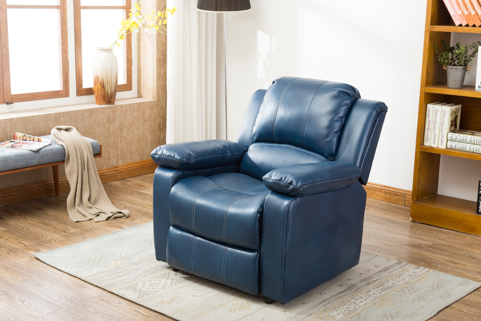 Eastover Blue Power Recliner - Thumbnail - Image 8
