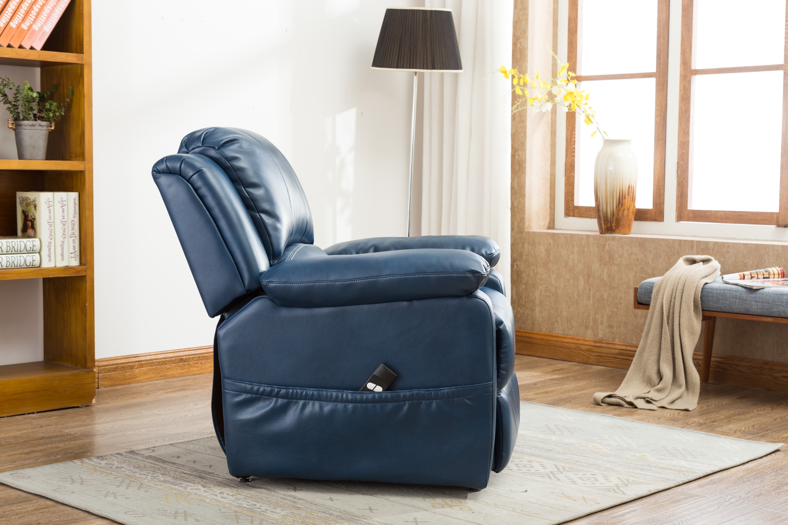 Eastover Blue Power Recliner - Thumbnail - Image 10