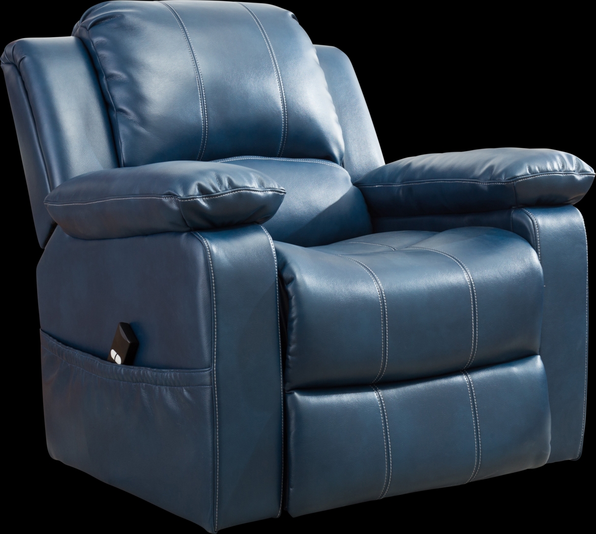 Eastover Blue Power Recliner - Thumbnail - Image 1
