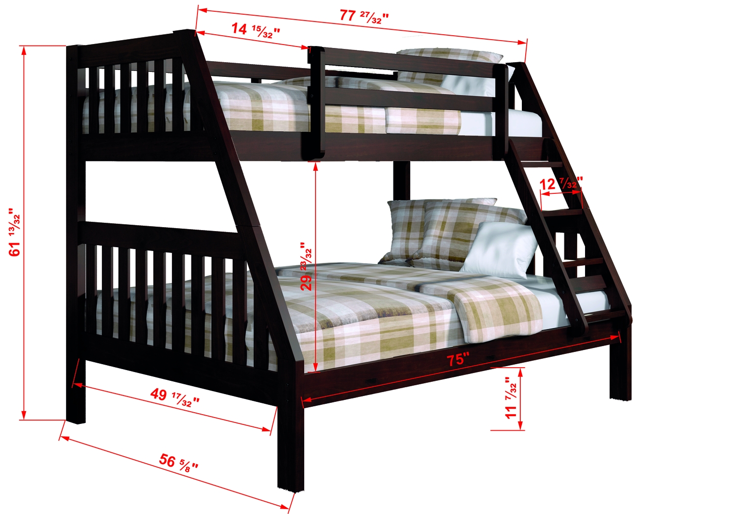 Eastton Brown Twin/Full Bunk Bed - Thumbnail - Image 3