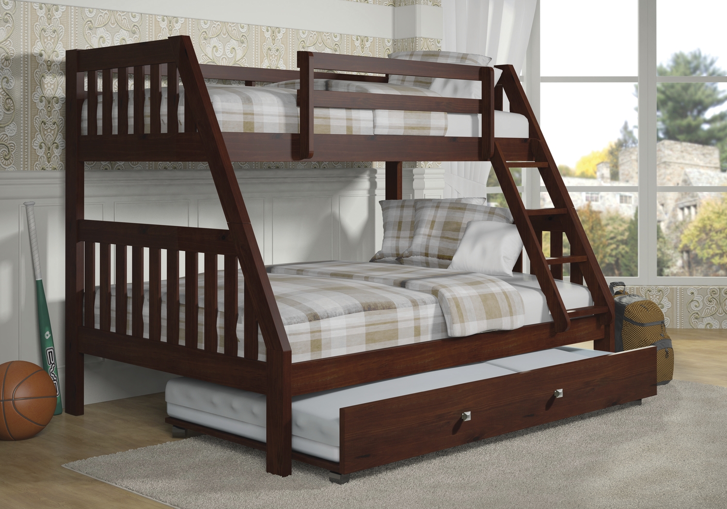 Eastton Brown Twin/Full Step Bunk Bed - Thumbnail - Image 2