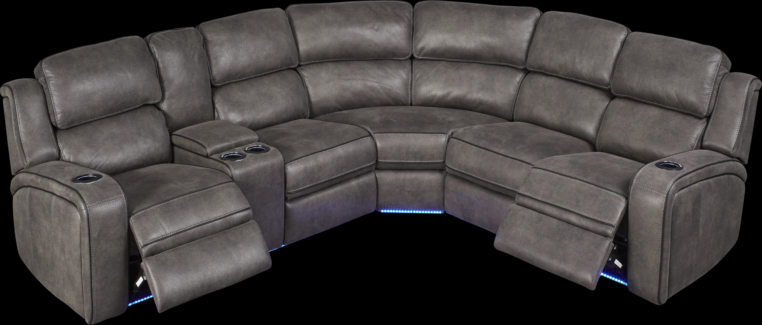 Eastview Charcoal 6 Pc Dual Power Reclining Sectional Living Room - Thumbnail - Image 3