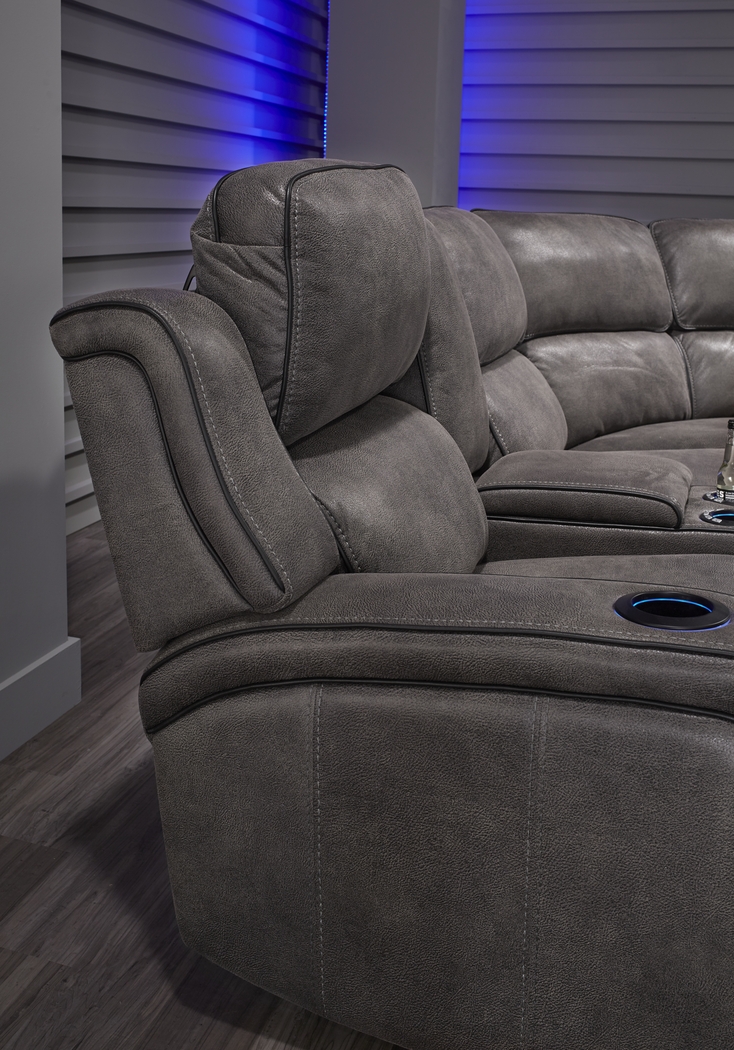 Eastview Charcoal 6 Pc Dual Power Reclining Sectional Living Room - Thumbnail - Image 6