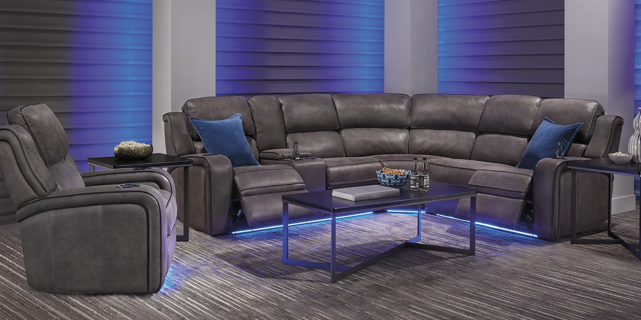 Eastview Charcoal 3 Pc Dual Power Reclining Sectional - Thumbnail - Image 2