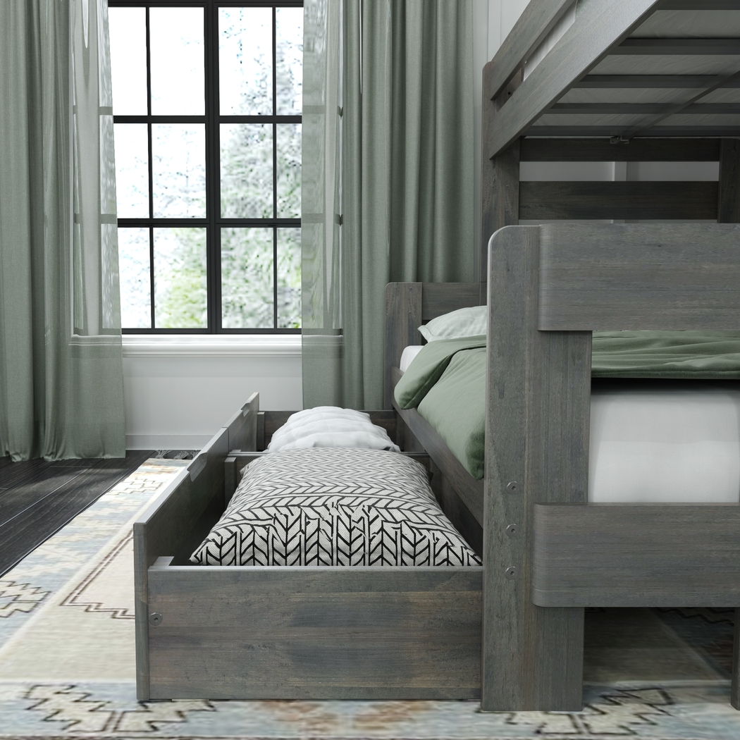 Kids Eastwick Gray Twin/Full Bunk Bed with Storage Drawers - Thumbnail - Image 5