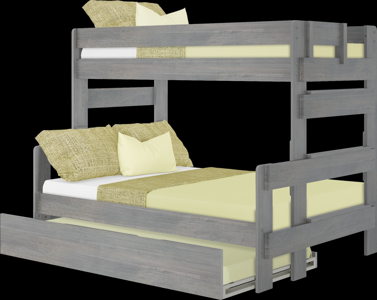 Kids Eastwick Gray Twin/Full Bunk Bed with Trundle - Thumbnail - Image 2