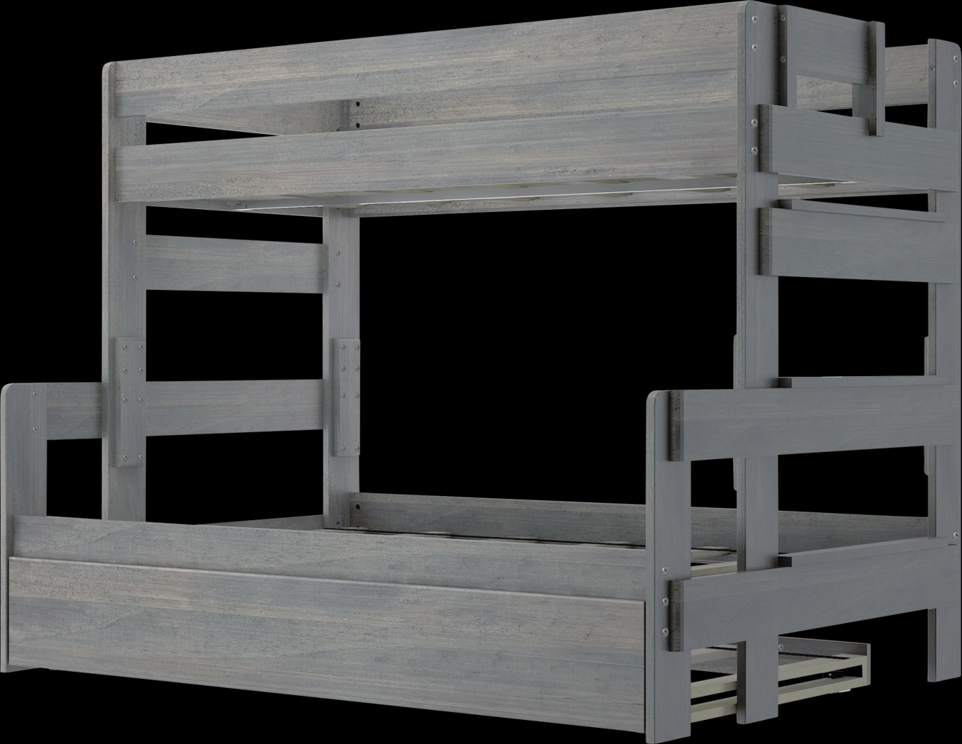 Kids Eastwick Gray Twin/Full Bunk Bed with Trundle - Thumbnail - Image 3