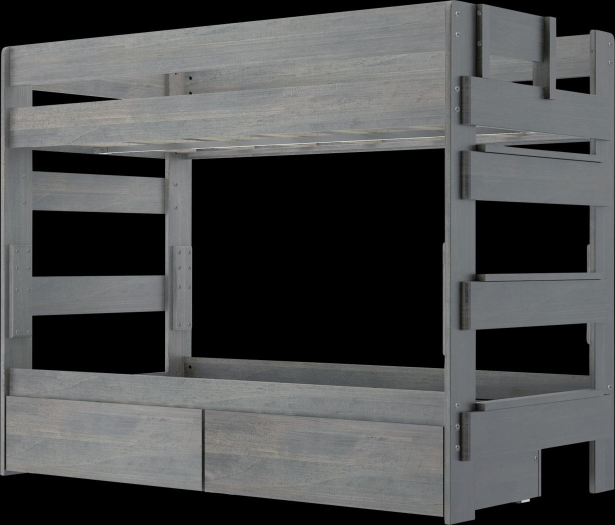 Kids Eastwick Gray Twin/Twin Bunk Bed with Storage Drawers - Thumbnail - Image 4