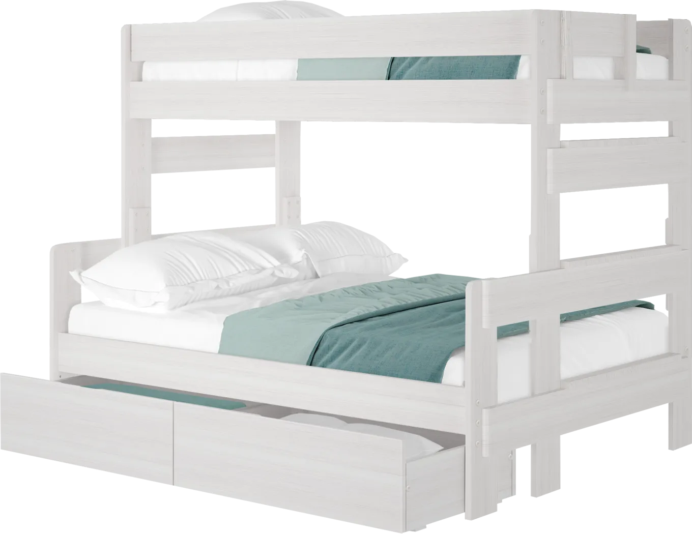 Kids Eastwick White Twin/Full Bunk Bed with Storage Drawers - Thumbnail - Image 2