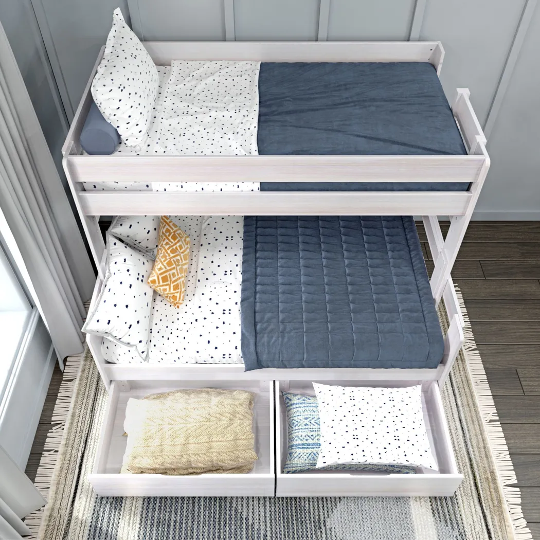 Kids Eastwick White Twin/Full Bunk Bed with Storage Drawers - Thumbnail - Image 5
