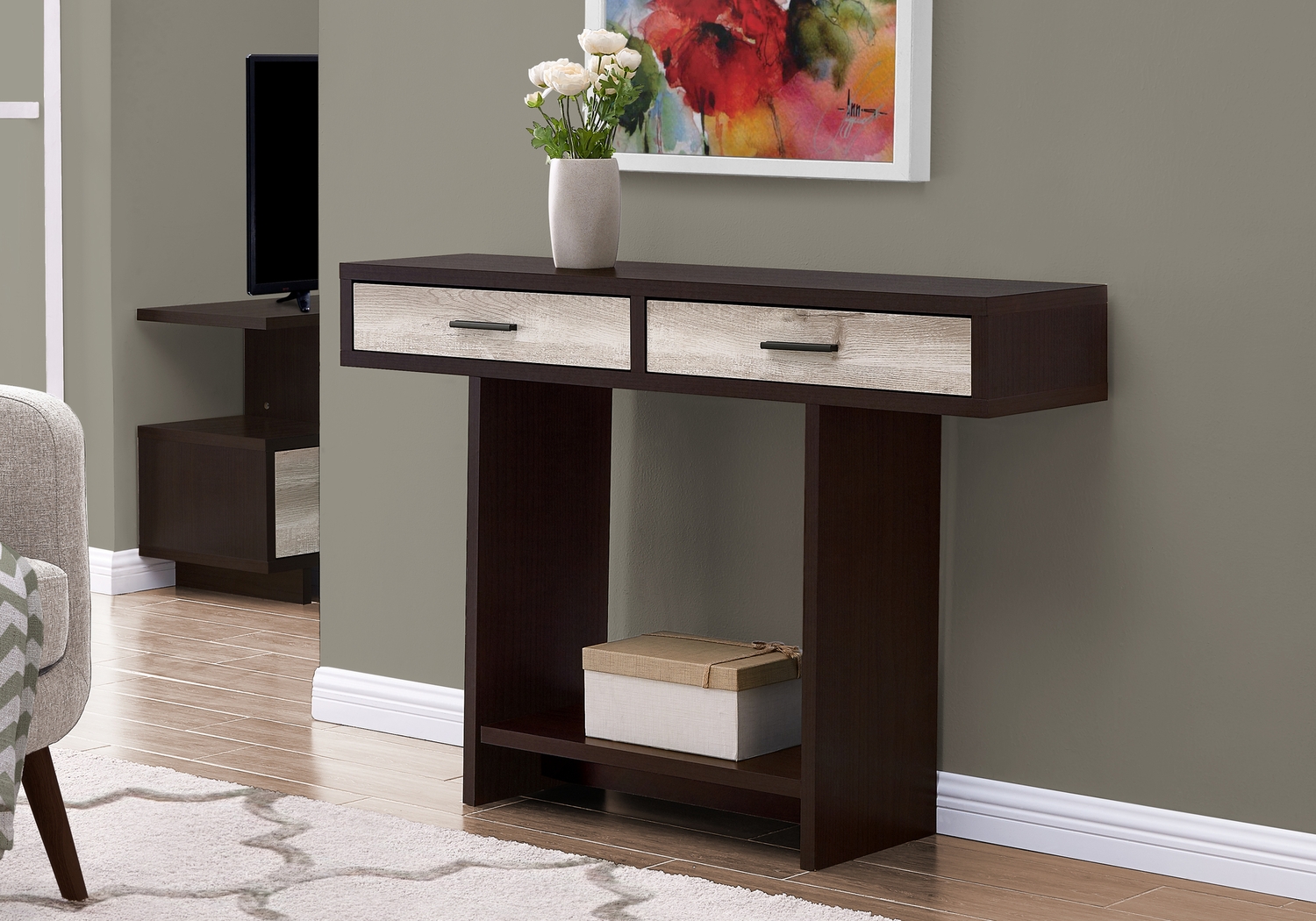Eatherly Cappuccino Sofa Table - Thumbnail - Image 2
