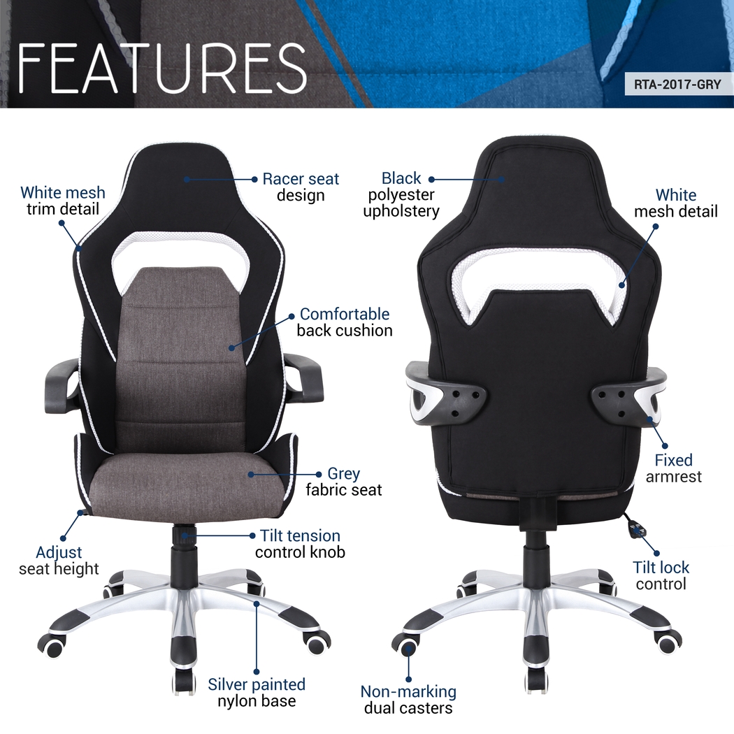 Eatoby Gray Office Chair - Thumbnail - Image 3