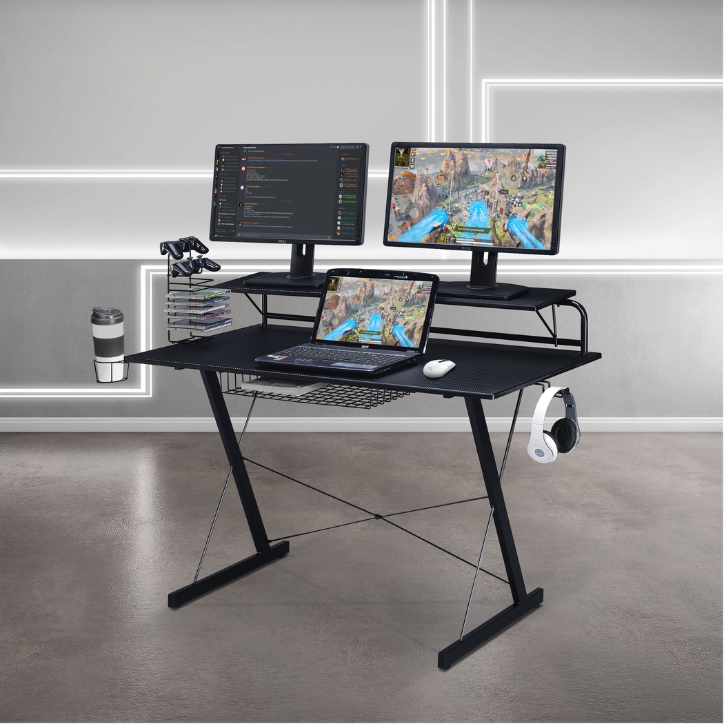 Eatoheim Black PC Gaming Desk - Thumbnail - Image 2