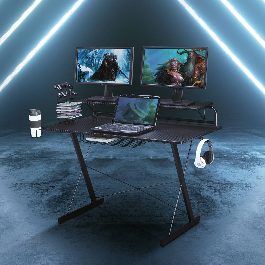 Eatoheim Black PC Gaming Desk - Thumbnail - Image 9
