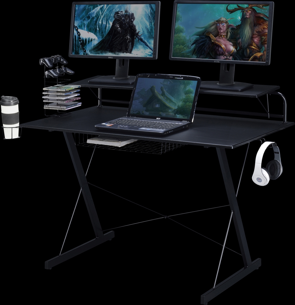 Eatoheim Black PC Gaming Desk - Thumbnail - Image 1