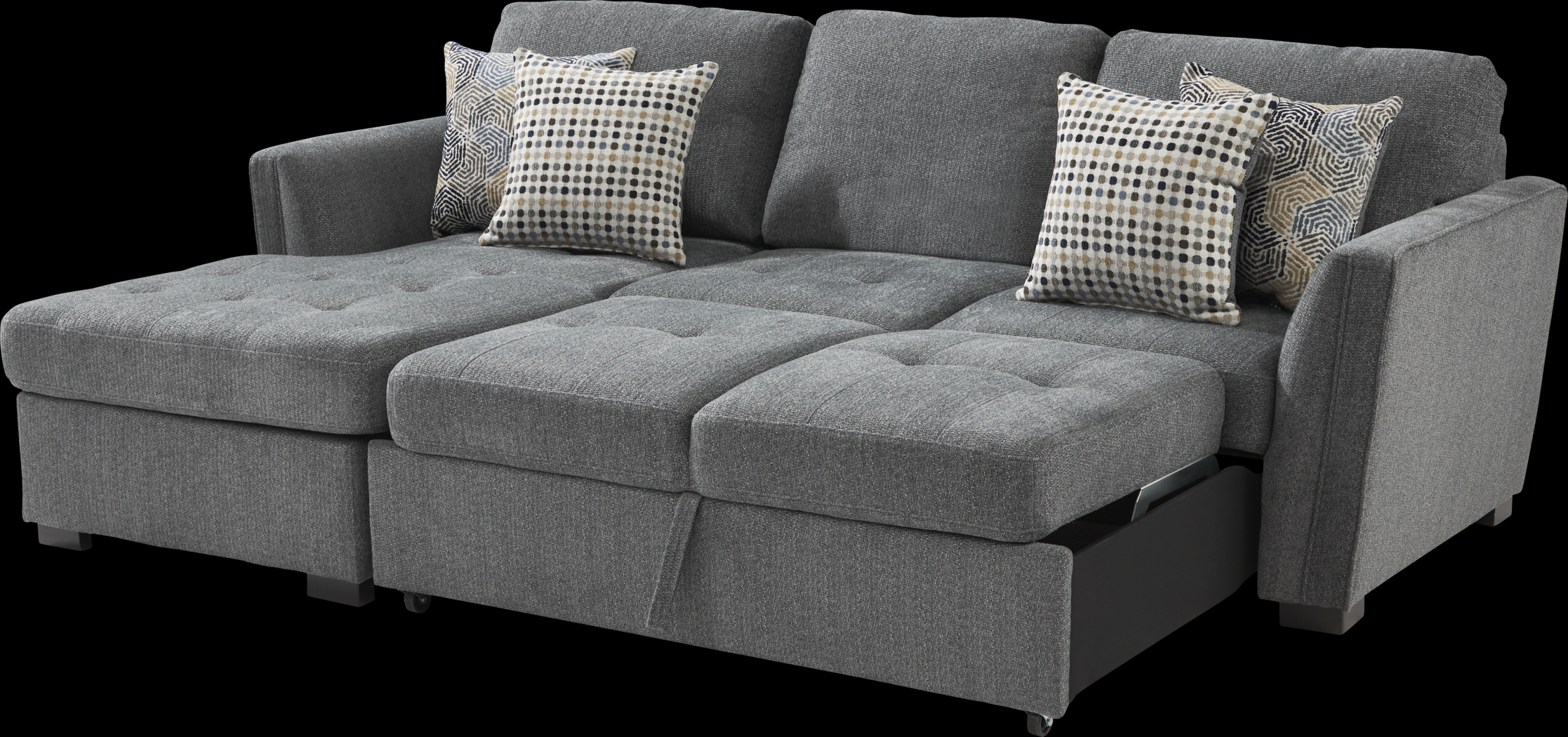 Eaton Heights Denim 2 Pc Sleeper Sectional - Thumbnail - Image 3