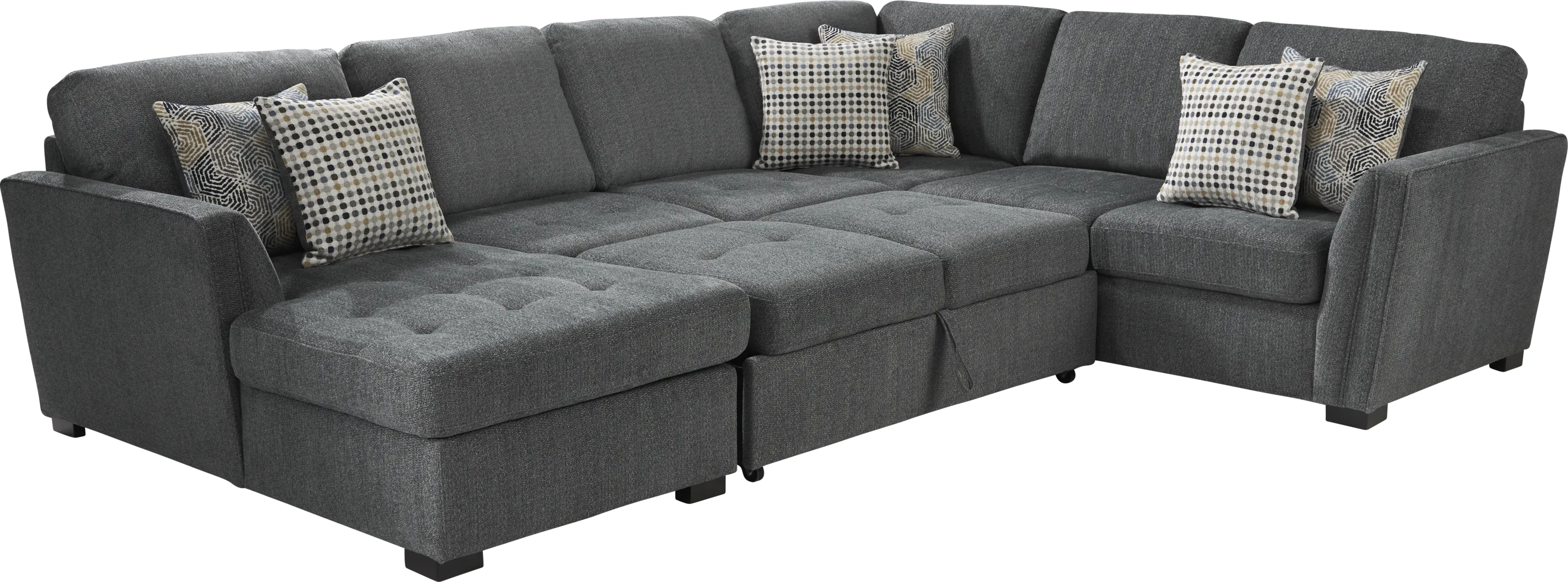 Eaton Heights Denim 3 Pc Sleeper Sectional - Thumbnail - Image 3