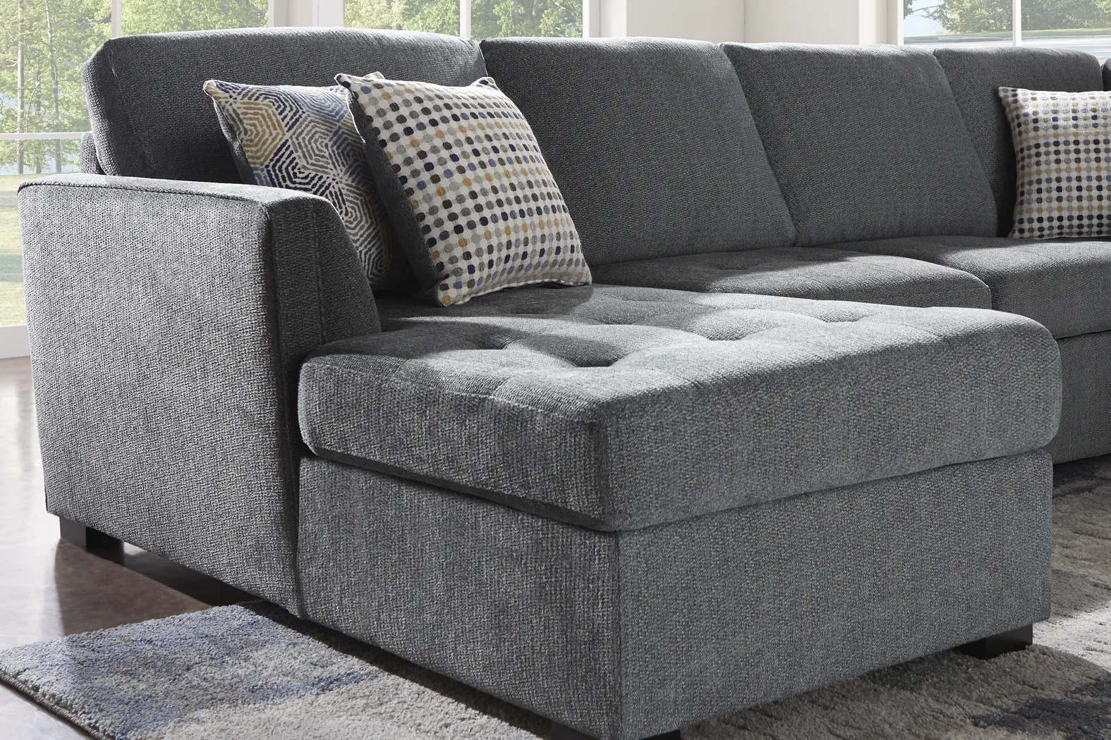 Eaton Heights Denim 3 Pc Sleeper Sectional - Thumbnail - Image 4