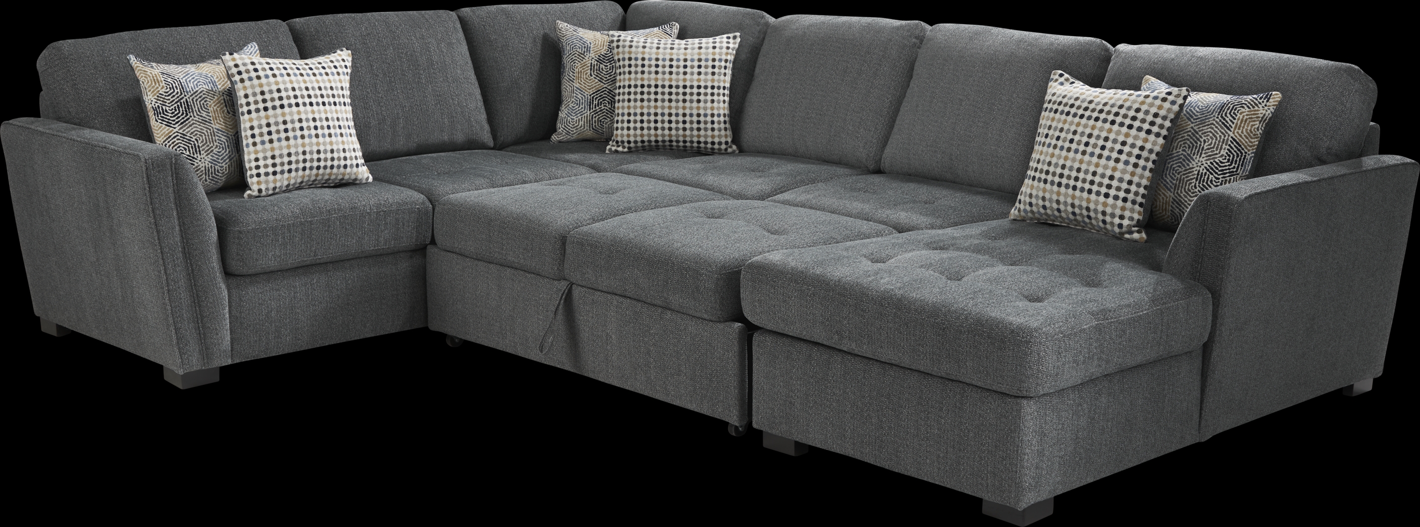 Eaton Heights Denim 3 Pc Sleeper Sectional - Thumbnail - Image 3