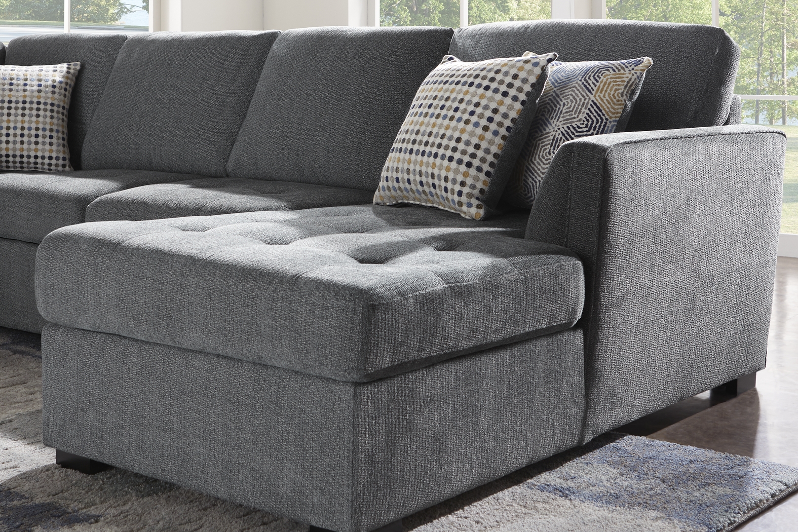 Eaton Heights Denim 3 Pc Sleeper Sectional - Thumbnail - Image 4