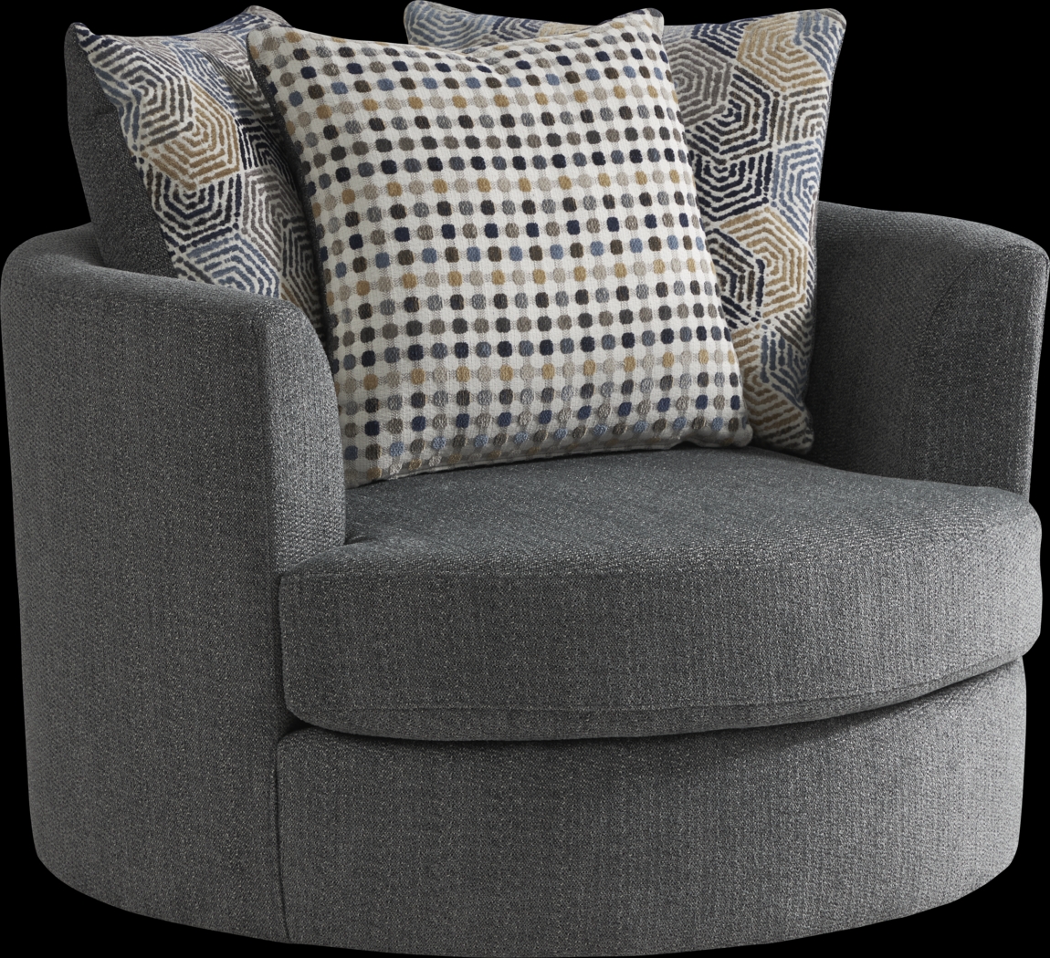 Eaton Heights Denim Accent Swivel Chair - Thumbnail - Image 1