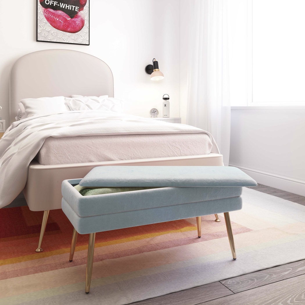 Eauclair Blue Storage Bench - Thumbnail - Image 2
