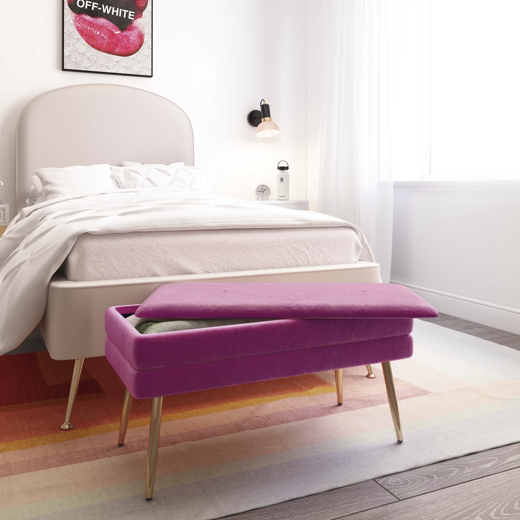 Eauclair Plum Storage Bench - Thumbnail - Image 2