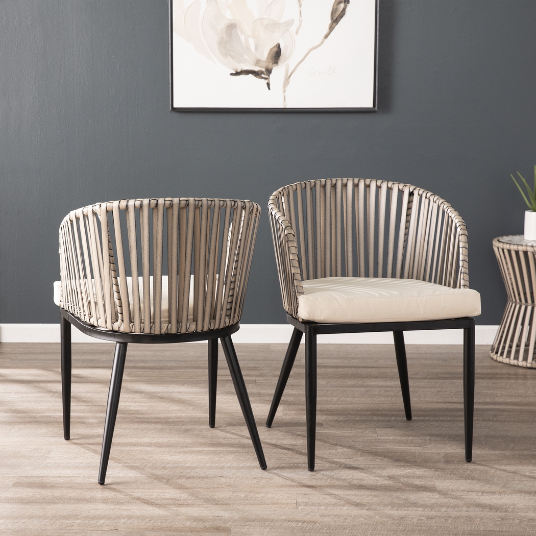 Eavie Natural Outdoor Accent Chair, Set of 2 - Thumbnail - Image 4