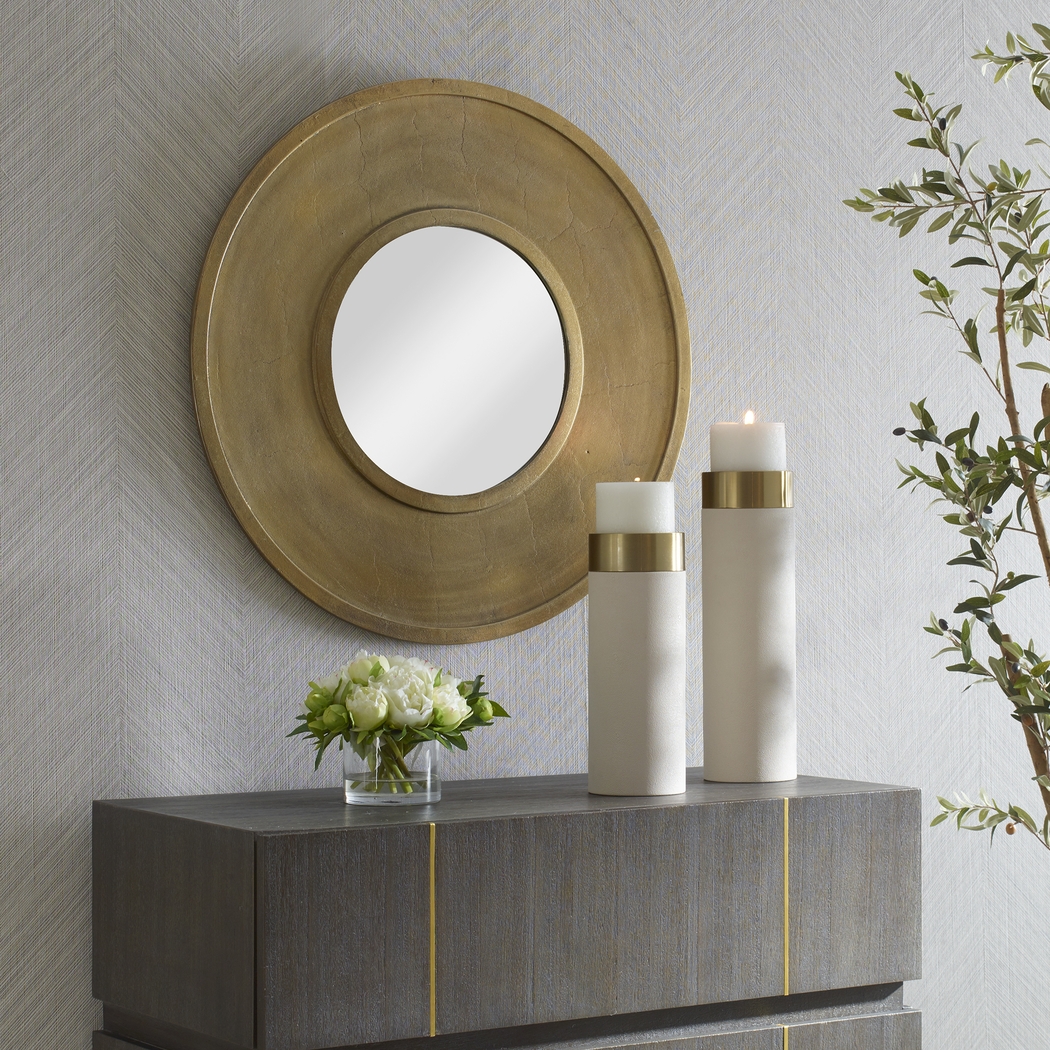 Echud Gold Wall Mirror - Thumbnail - Image 2