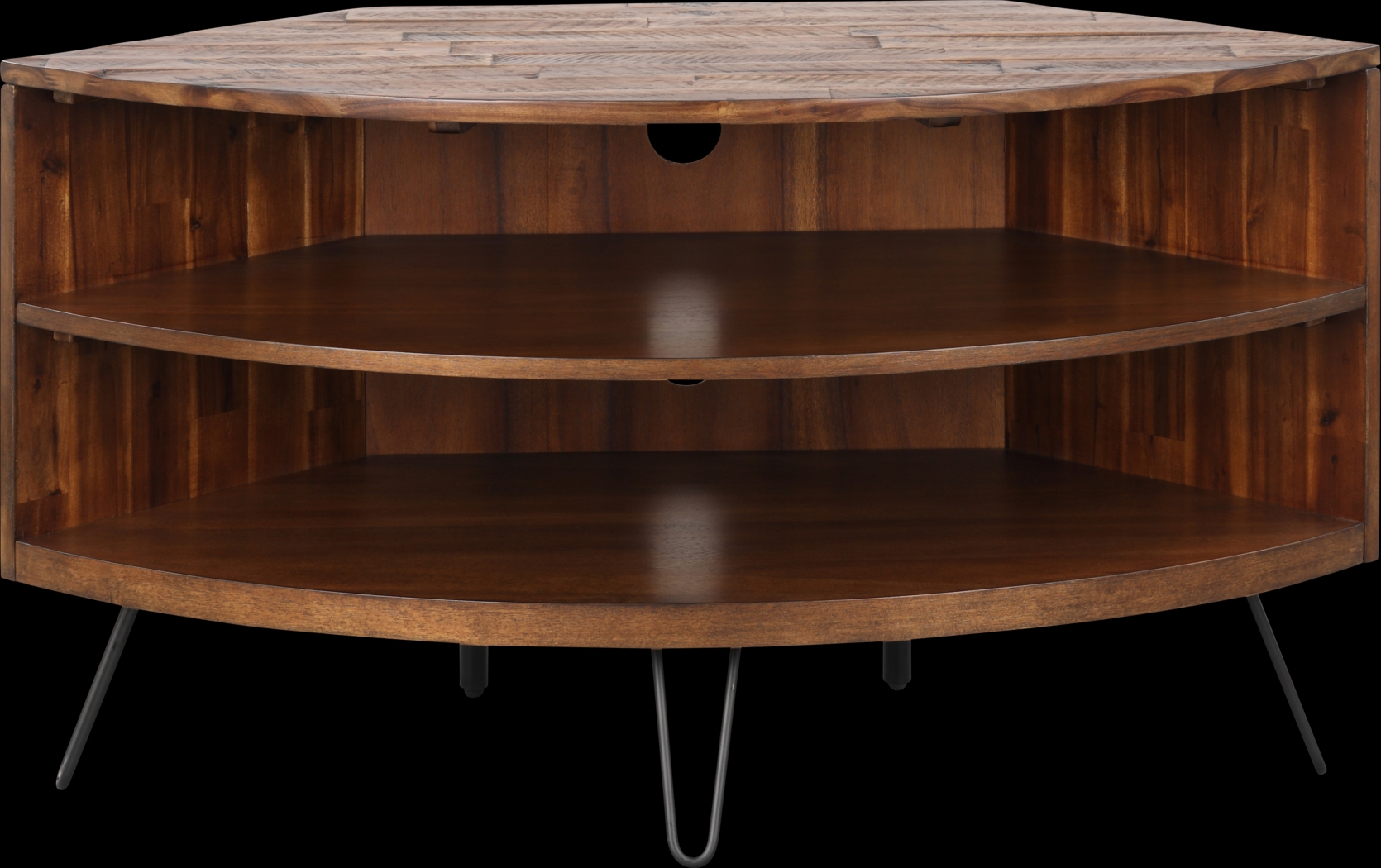 Eclanens Dark Brown 43 in. Corner TV Console - Thumbnail - Image 1