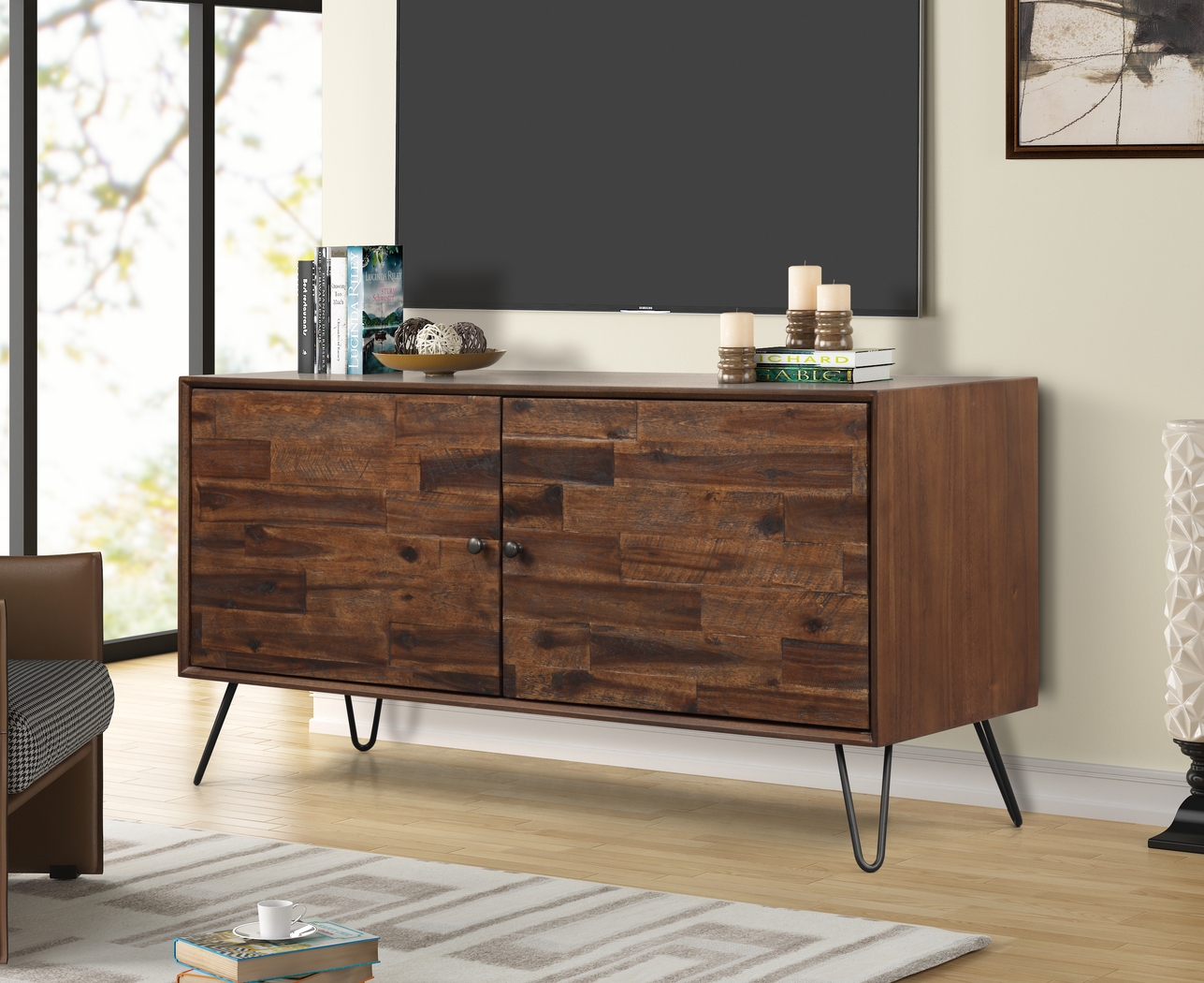 Eclanens Dark Brown 48 in. TV Console - Thumbnail - Image 6