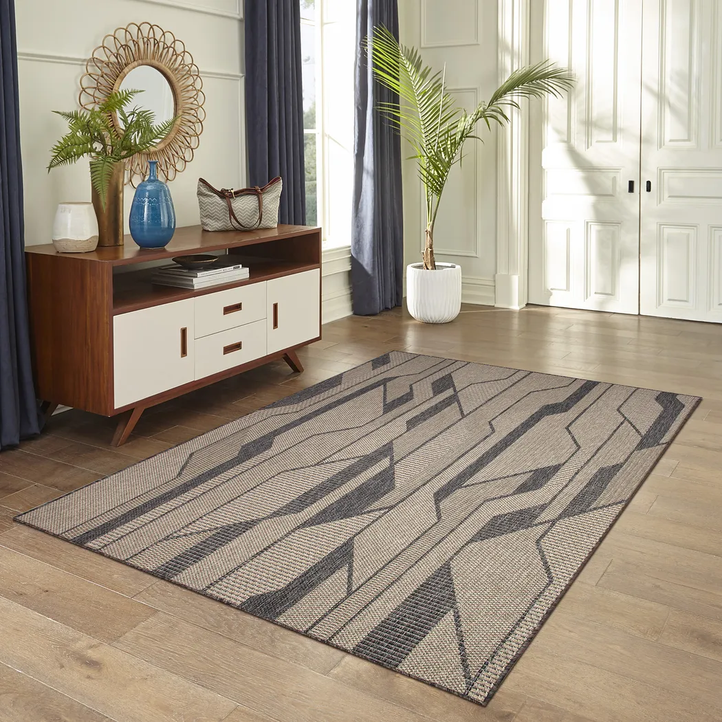 Ecrosia Taupe 5'3 x 7'3 Indoor/Outdoor Rug - Thumbnail - Image 3