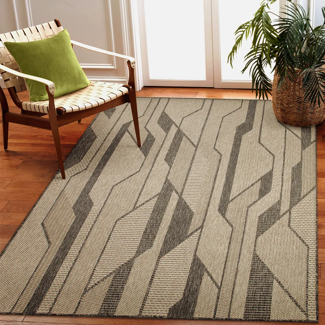 Ecrosia Taupe 6'6 x 9'4 Indoor/Outdoor Rug - Thumbnail - Image 3