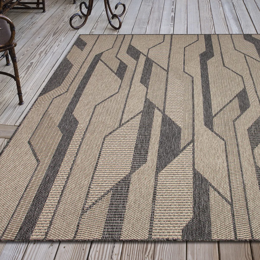 Ecrosia Taupe 7'10 x 9'10 Indoor/Outdoor Rug - Thumbnail - Image 2