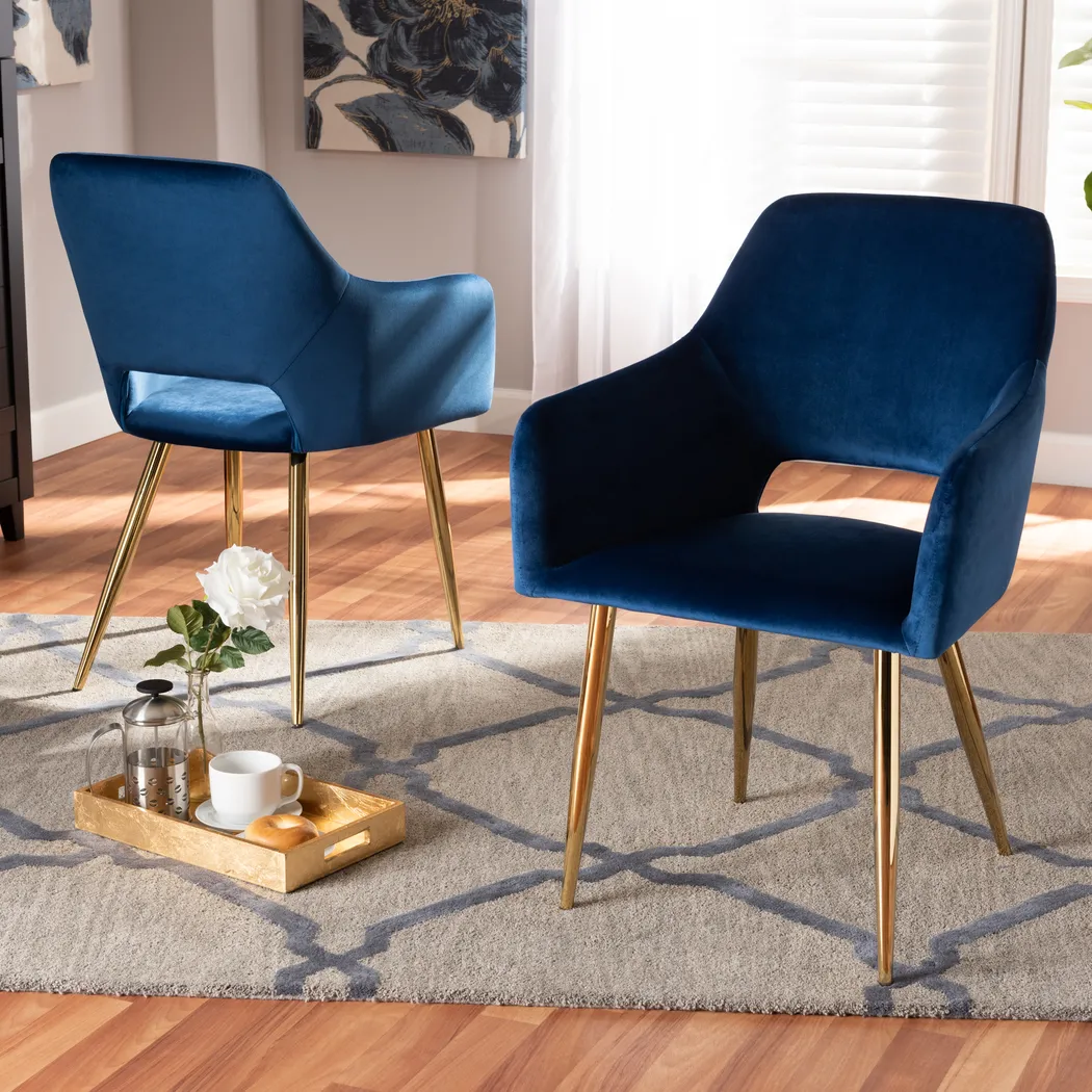 Eden Croft Blue Side Chair, Set of 2 - Thumbnail - Image 6