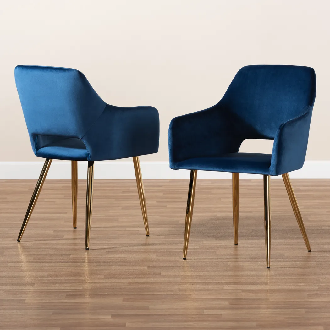 Eden Croft Blue Side Chair, Set of 2 - Thumbnail - Image 7